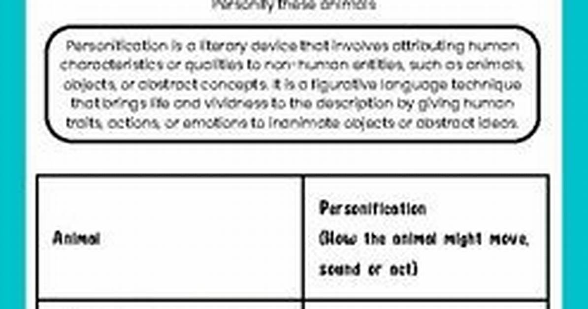 Can Personification Include Animals?