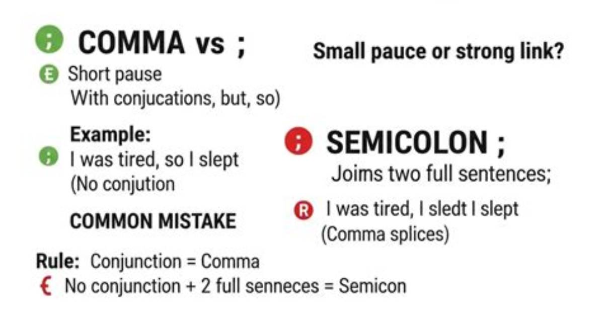 Can Semicolon Replace Comma?