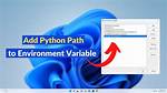 Can't Set Python Environment Path Variable?