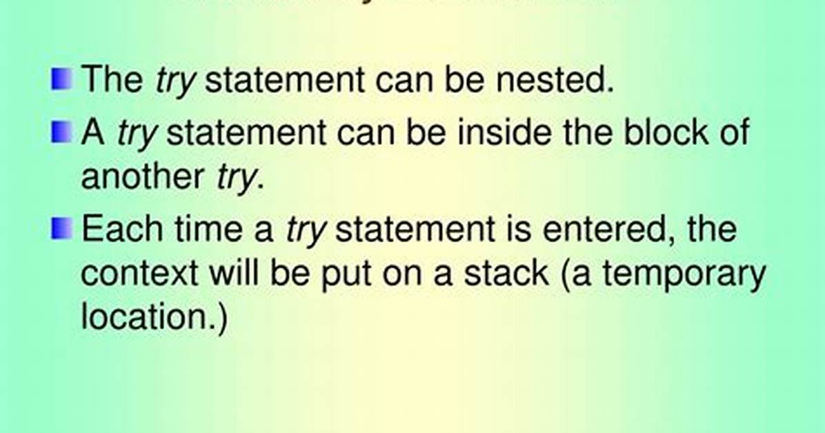 Can Try Statements Be Nested?