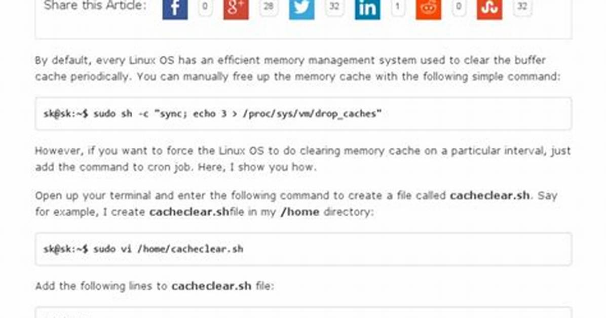 Can We Clear Cache Memory in Linux?