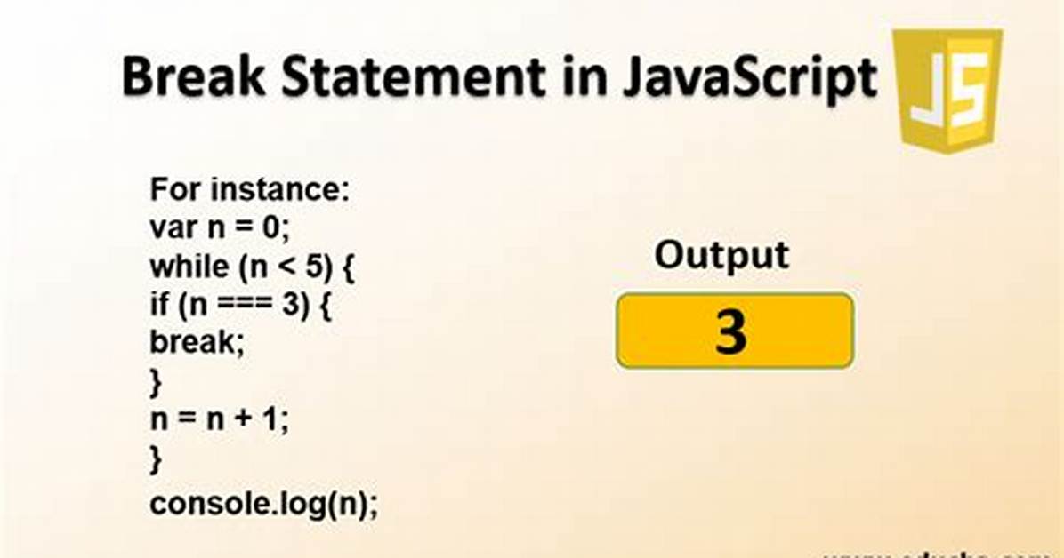 Can We Use Break in Javascript