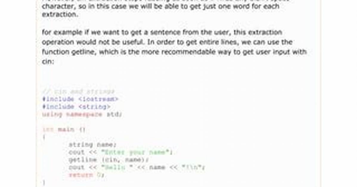 Can We Use Cin for String