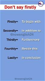 Can We Use Secondly Without Firstly?
