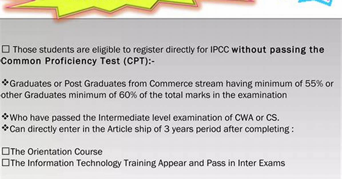 Can We Write Ipcc Without Cpt?