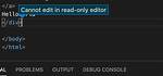 Cannot Edit in Read-Only Editor vs Code