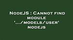 Cannot Find Module '. .. /Models/User' Nodejs
