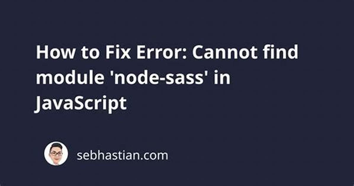 Cannot Find Module 'Sass'