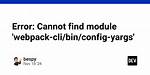 Cannot Find Module 'Webpack-Cli'