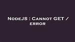 Cannot Get / Nodejs Error
