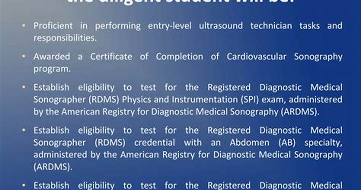 Cardiovascular Sonography Certificate Program