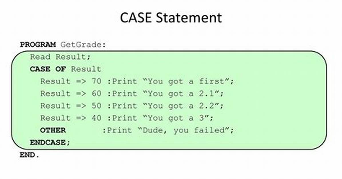 Case Statement with Multiple Values in Each 'When' Block