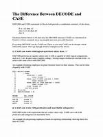 Case Vs. Decode
