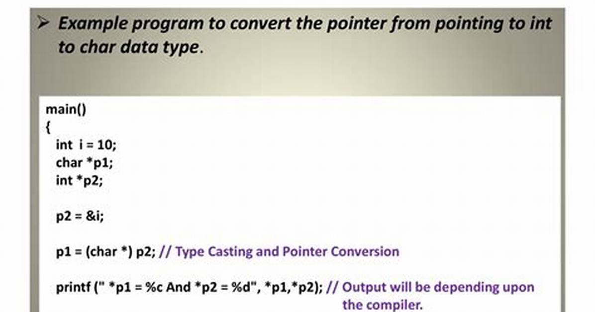 Casting a Pointer to an Int
