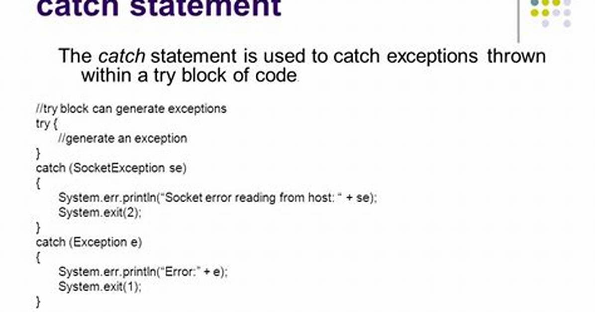 Catch Statement Does Not Catch Thrown Error