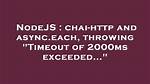 Chai-Http and Async. Each, Throwing "Timeout of 2000Ms Exceeded. .."