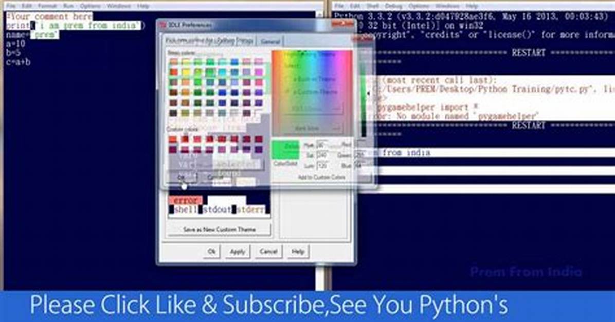 Change Background Color of Python Shell