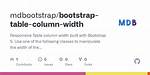 Change Column Width Bootstrap Tables