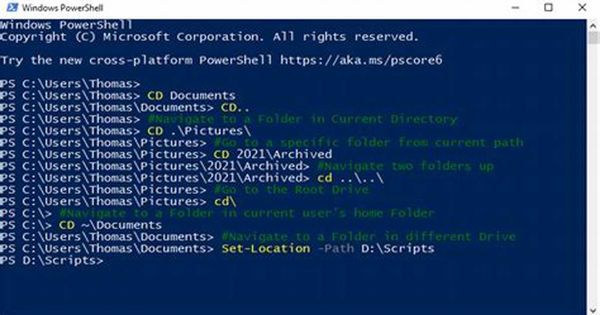 Change Directory in Powershell