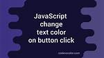 Change Text Color with Javascript?