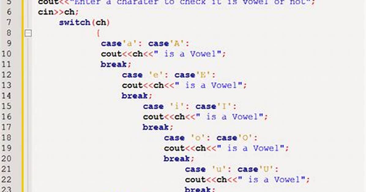 Character in Switch-Statement C++