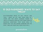 Charmingly Old-Fashioned Say