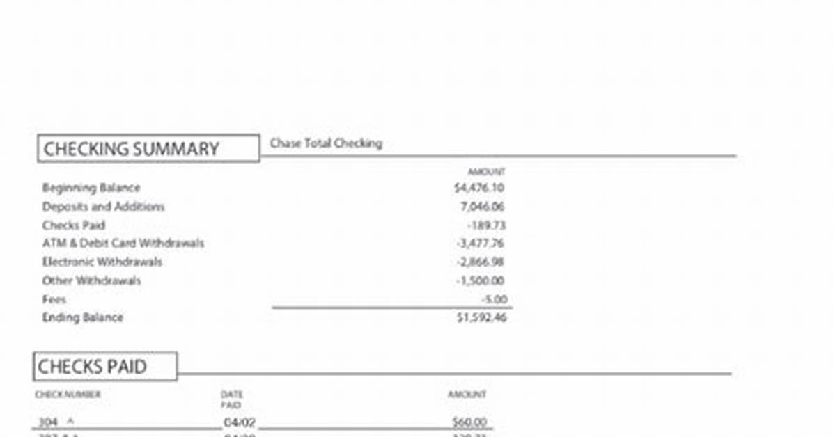 Chase Bank Statement