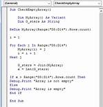 Check If Array Is Empty (Vba Excel)