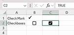 Checkmark in Excel