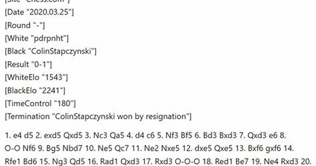 Chess Pgn