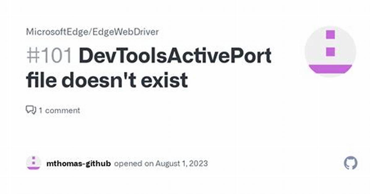 Chrome - Devtoolsactiveport File Doesn't Exist
