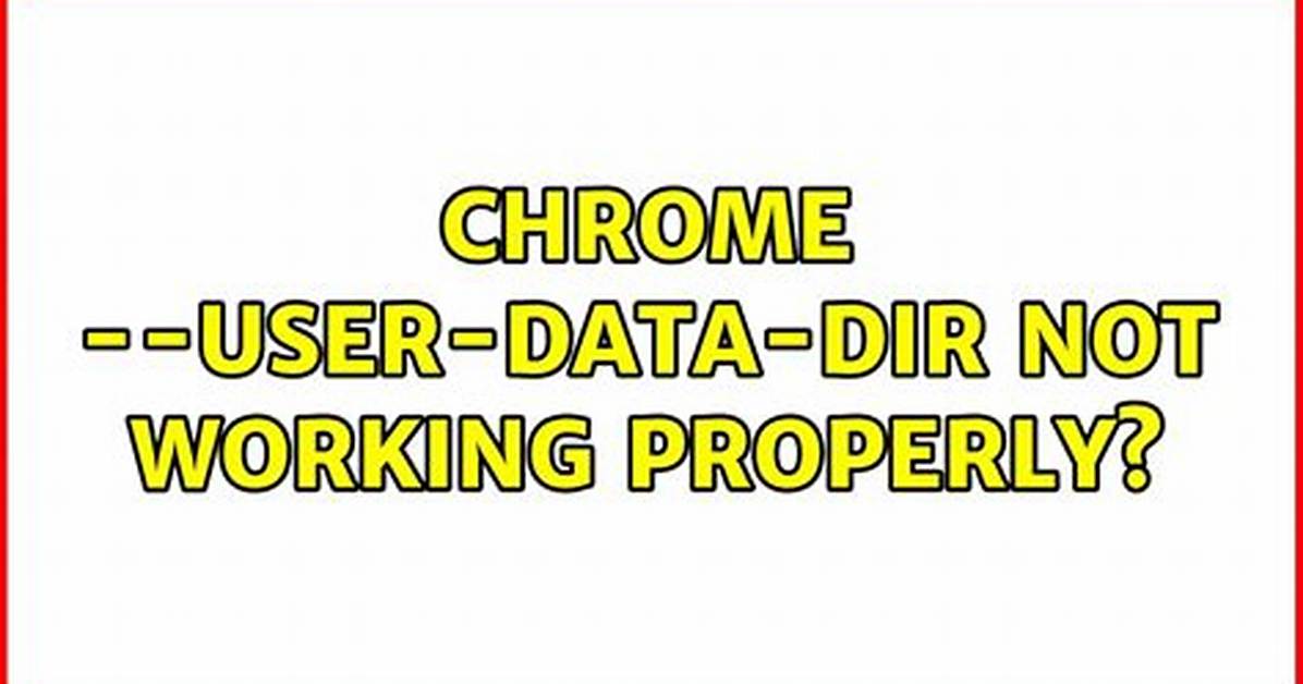 Chrome --User-Data-Dir Not Working Properly?
