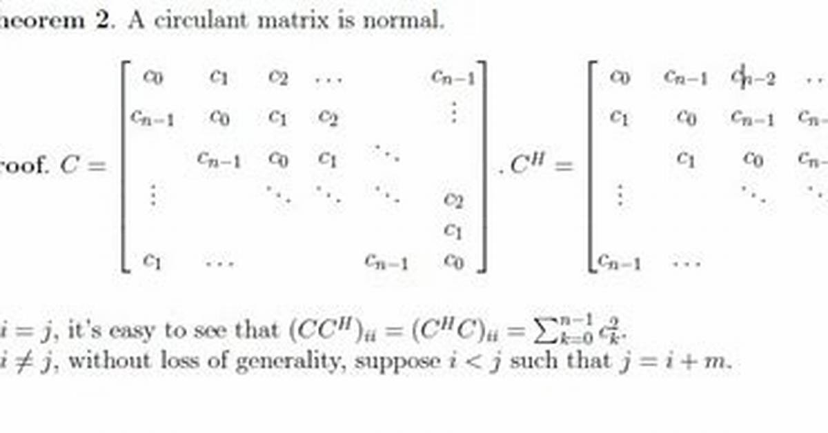 Circulant vs Normal