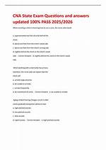 Cna State Exam