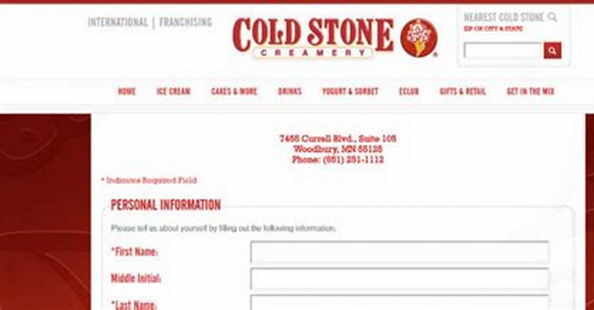 Cold Stone Application