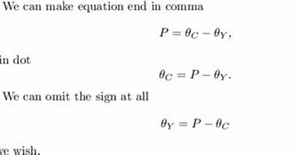 Comma After Equation