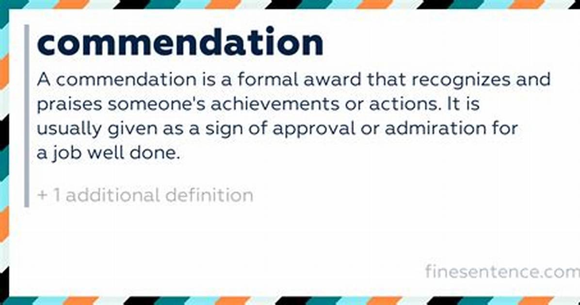 Commendation Meaning