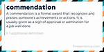 Commendation Meaning