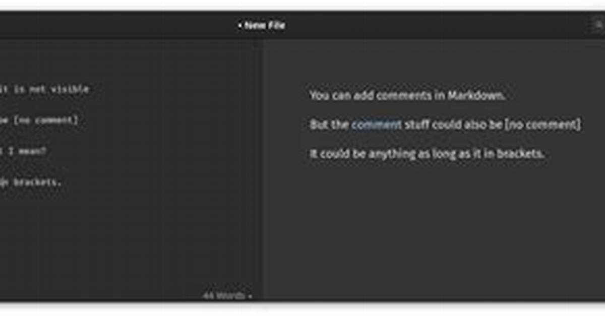 Comments in Markdown