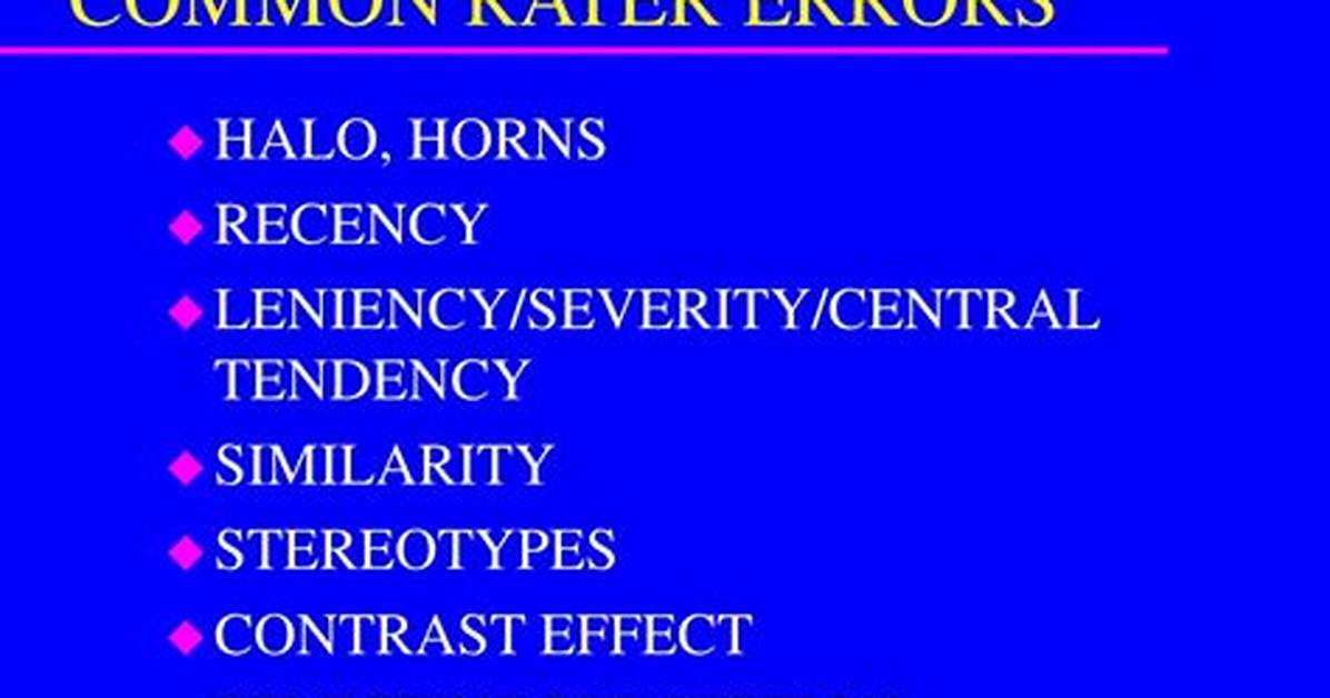Common Rater Errors