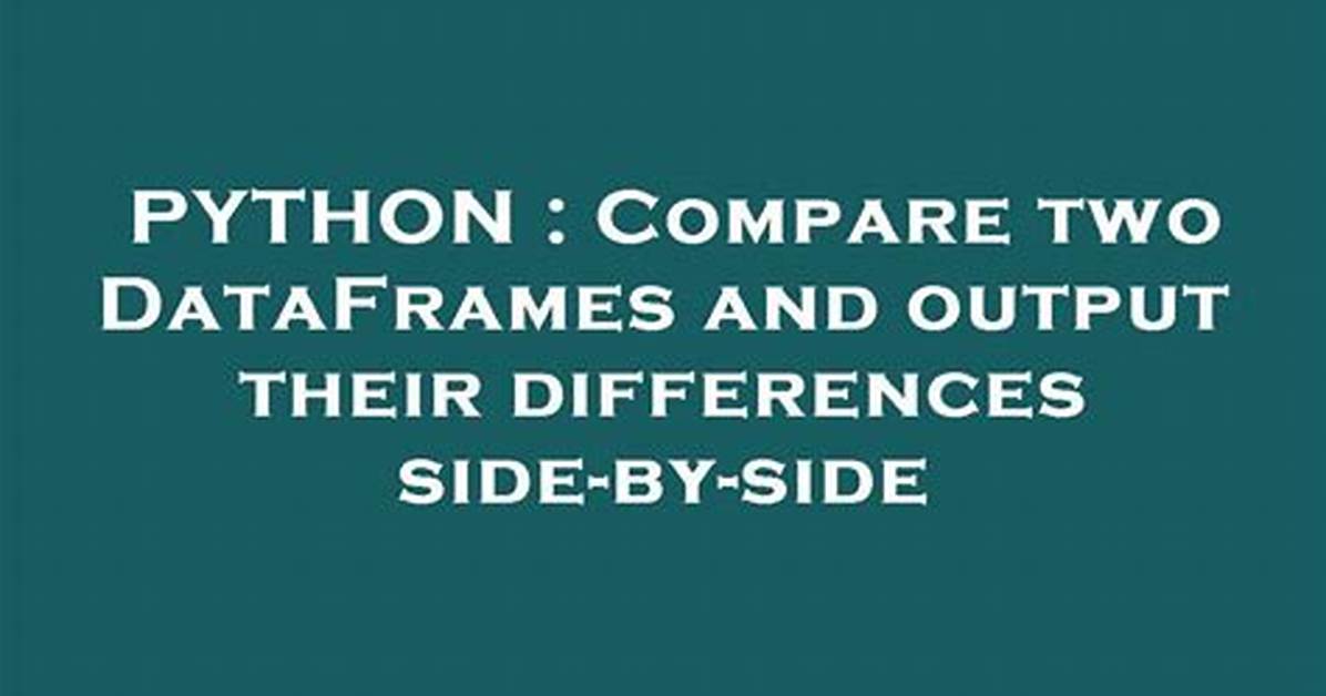 Compare Two Dataframes and Output Their Differences Side-by-Side