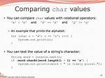 Comparing Chars in Java