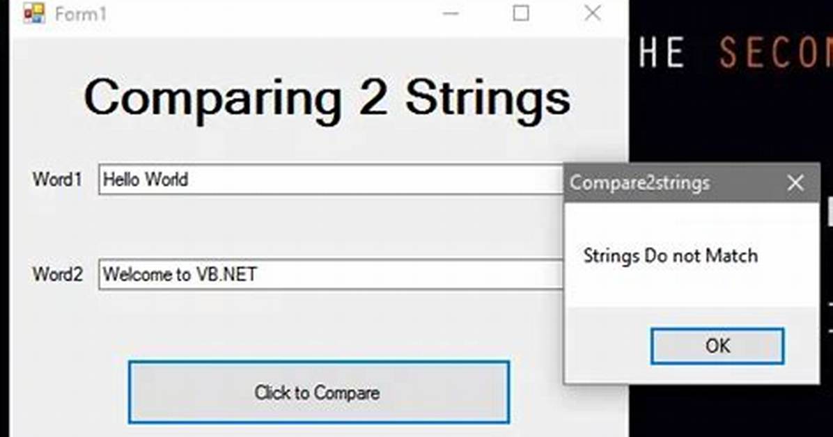 Comparing Strings in Vb. Net