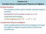 Complex Zeros