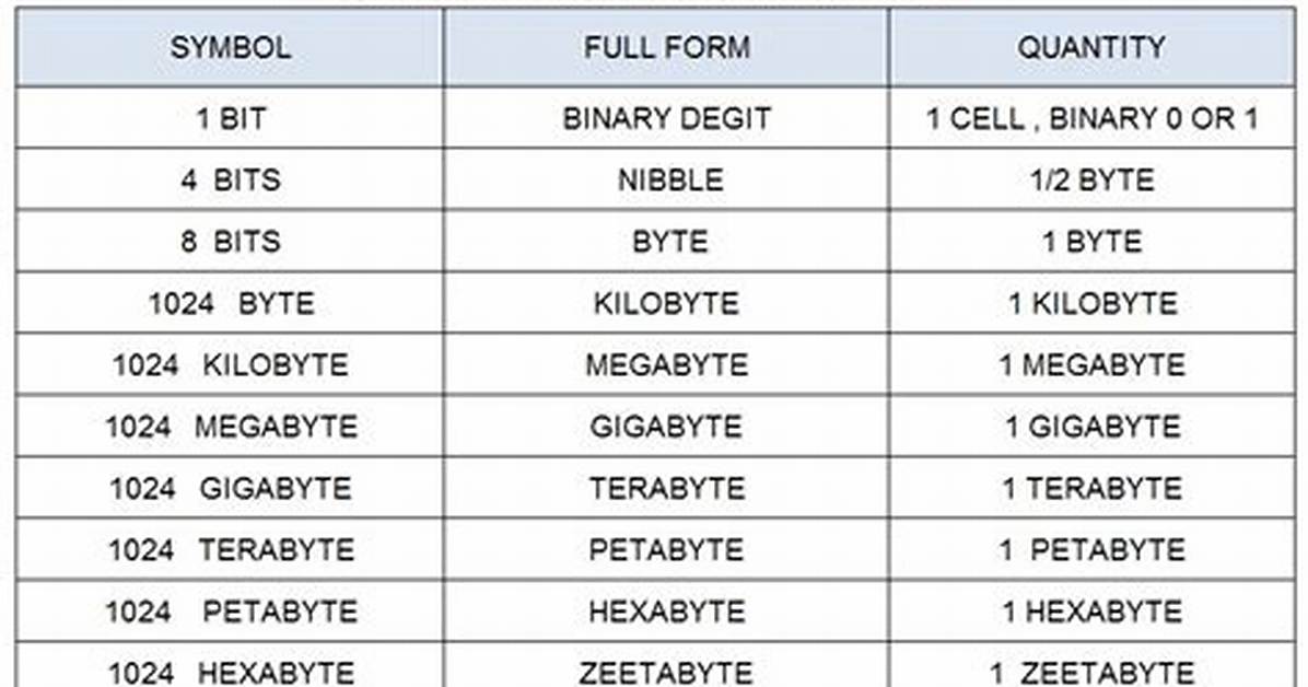 Computer Memory Units Divided into Bits