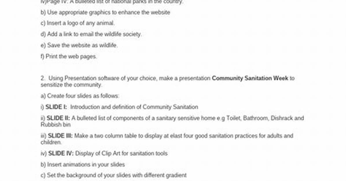 Computer Practical Exercise
