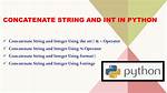 Concatenating String and Integer in Python
