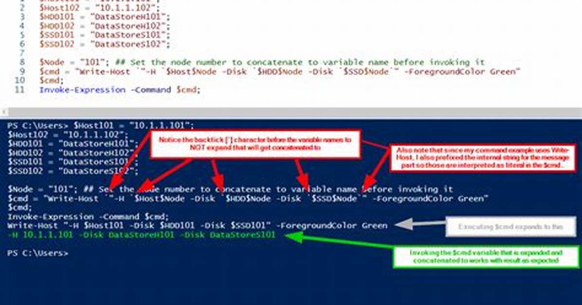 Concatenating Variables in Powershell