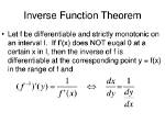 Conditions for Inverse Function Theorem