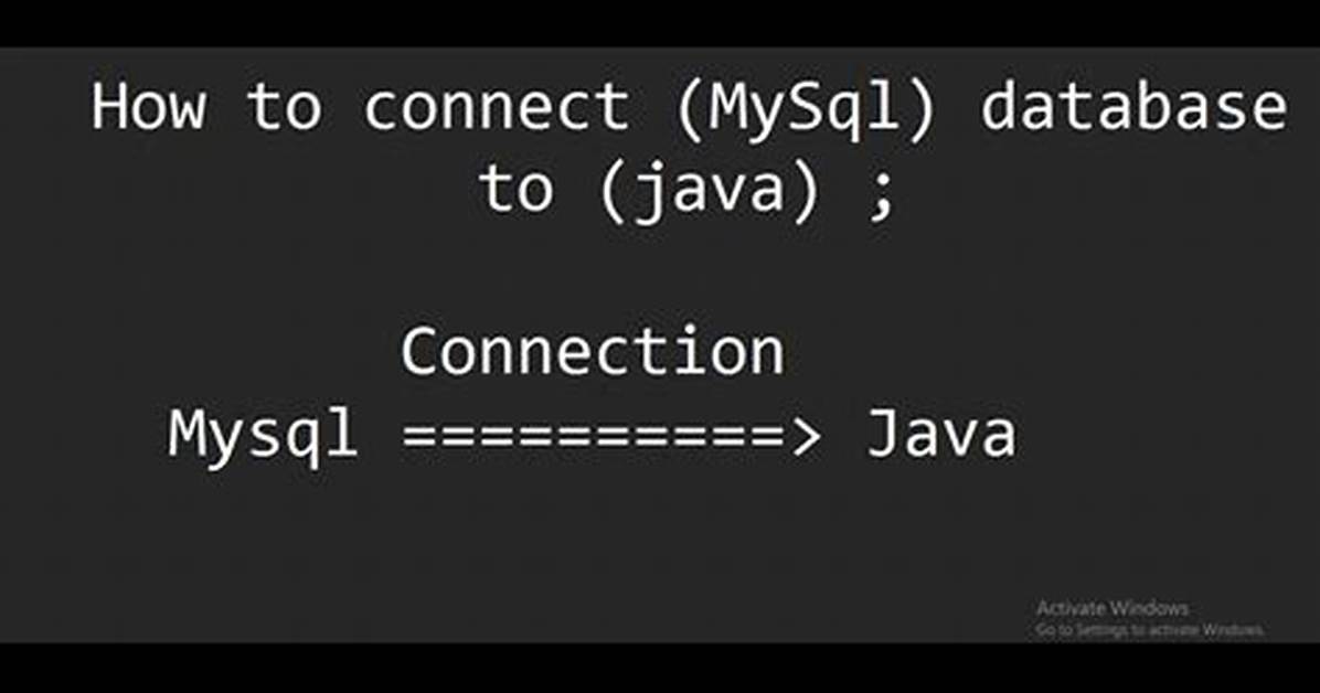 Connect Java to a Mysql Database